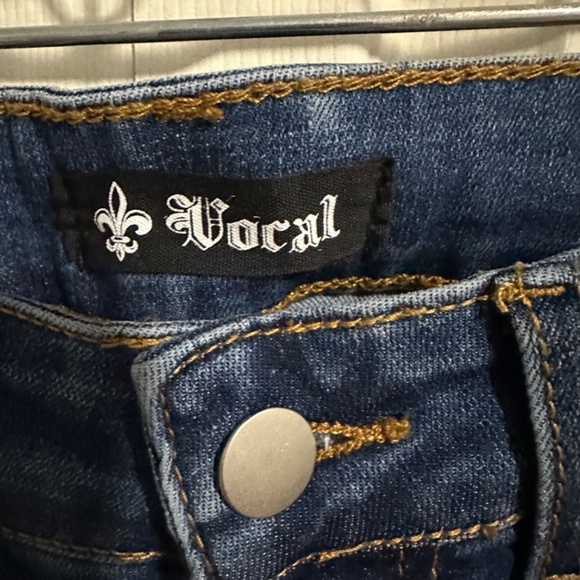 Vocal Self Jeans With Rhinestone Embellishment Outside Leg Size Medium - Picture 3 of 5